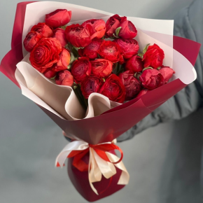 Букет из 21 красного ранункулюса в Дедовске