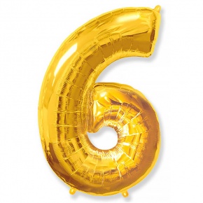 Шар гелиевый цифра 6 (40х102 см) в Дедовске