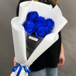 Букет из 5 синих роз Эквадор в Дедовске