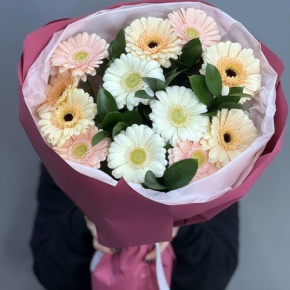 Букет из 13 белых гербер микс в Дедовске