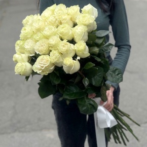 Монобукет из 25 роз Эквадор Мондиаль (80 см) в Дедовске