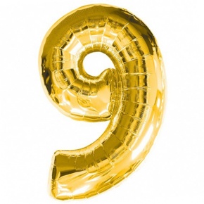 Шар гелиевый цифра 9 (40х102 см) в Дедовске