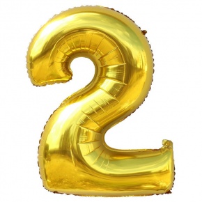 Шар гелиевый цифра 2 (40х102 см) в Дедовске