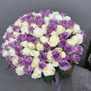 Букет "Фиолетовый микс" из 101 розы (40 см) в Дедовске