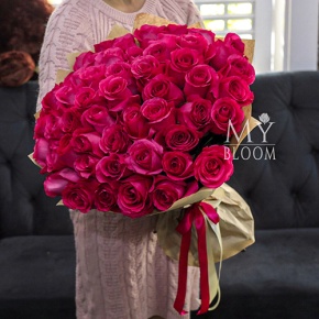 Букет 51 роза Эквадор Пинк Флоид (60 см) в Дедовске