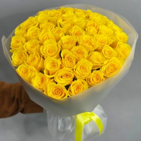Букет "Золотце" из 51 лимонной розы (40 см) в Дедовске