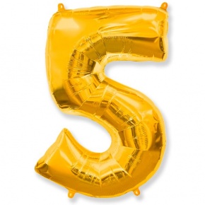 Шар гелиевый цифра 5 (40х102 см) в Дедовске