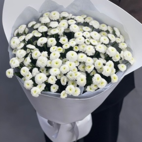 Букет "Белая дымка" из 25 хризантем сантини в Дедовске