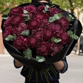 Букет из 21 винной хризантемы Бигоуди в Дедовске