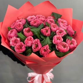Букет из 25 махровых пионовидных роз Риджентс парк  (70 см) в Дедовске