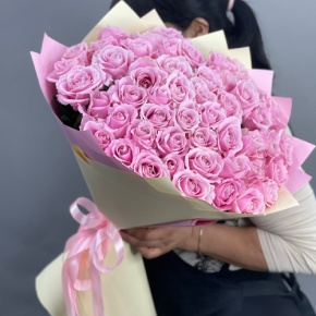 Букет из 51 пастельной розы Аваланж (60 см) в Дедовске