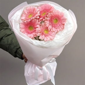 Букет из 5 розовых гербер мини в Дедовске