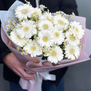 Нежный букет из гербер и ромашек в Дедовске