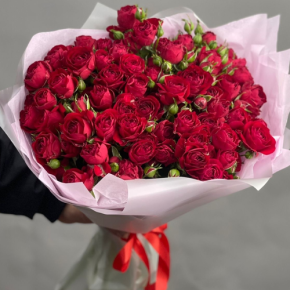 Букет из 17 красных кустовых пионовидных роз (50 см) в Дедовске