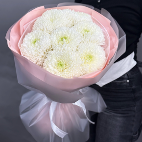 Нежный букет из 7 хризантем Магнум в Дедовске