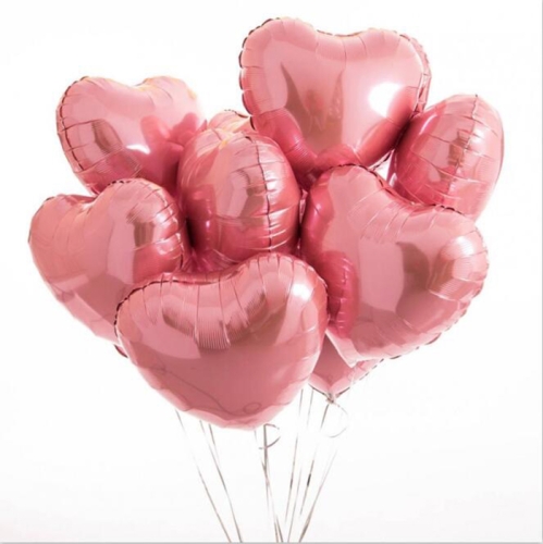Сердце розовое фольгированный шар с гелием (45 см) в Дедовске