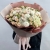 Букет "Шаганэ" из ранункулюсов, хризантем Момоко, озатамнуса, кустовых роз сорта Таня, эустом и гортензий в Дедовске