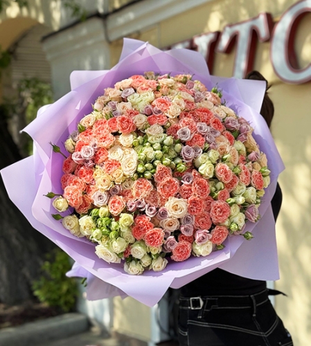 Букет из 101 кустовой розы микс в Дедовске